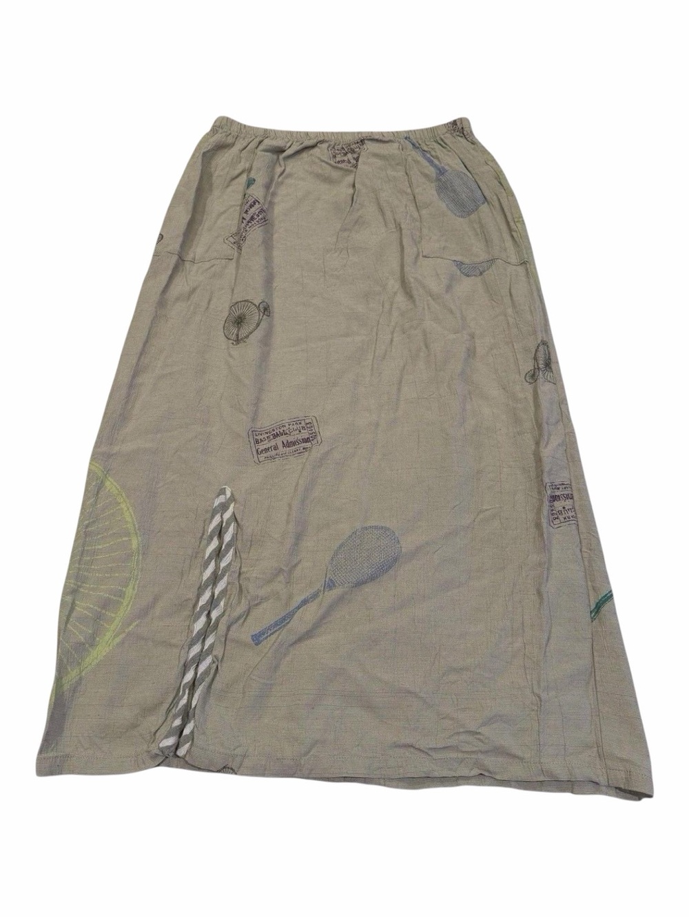 Staley Gretzinger Maxi Skirt Theme Park Sports Women’s Stretch‎ Waist Green